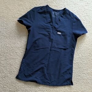 Figs Navy Blue Technical Collection Scrub Top